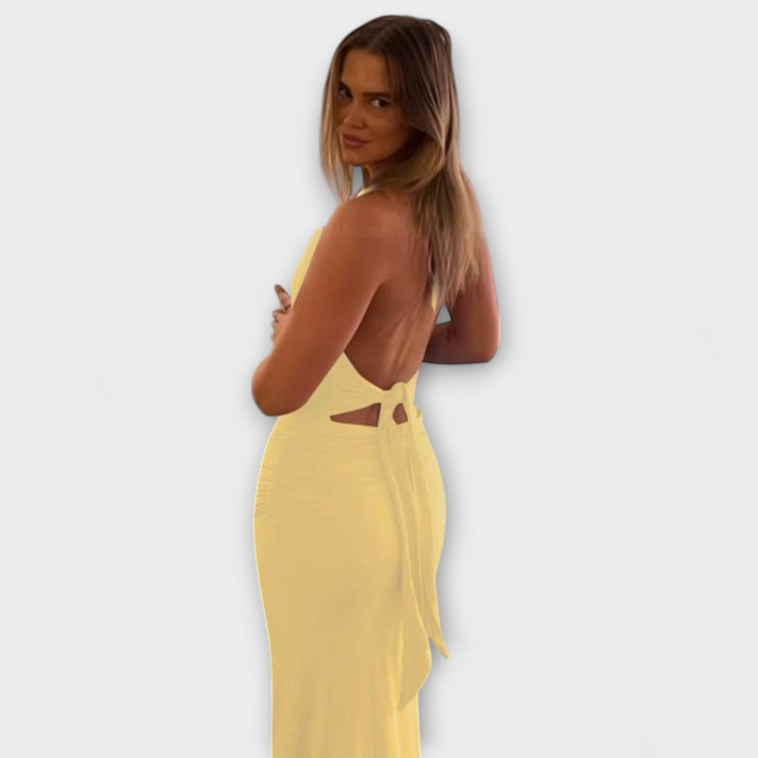 Refined Backless Halter Neck Gala Dress