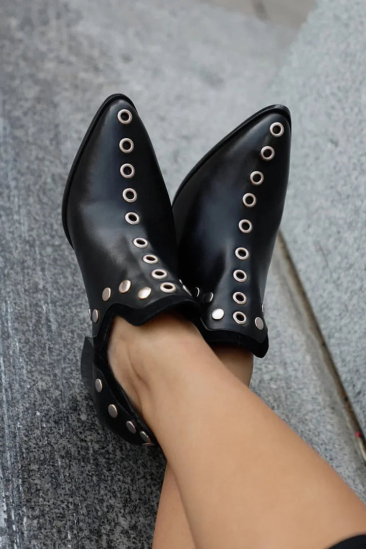 Giselle | Studded Ankle Boot With Wide Heel